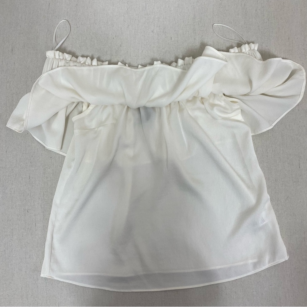 Express Ruffle Off The Shoulder White Top - Picture 7 of 9